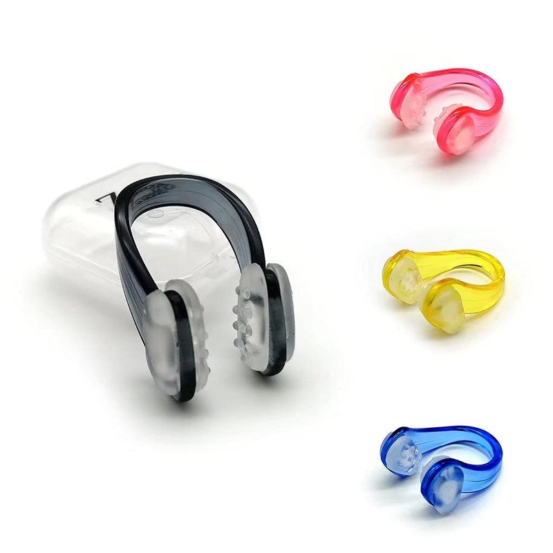 Zooshine Set of 4 Waterproof Anti-Slip Swimming Nose Clips Nose Plugs for Swimming Swimming Nose Clips for Adults Kids - Image 1
